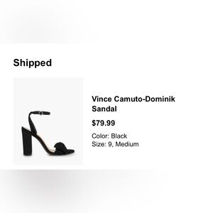 Vince Camuto Black Dominik Sandal with Vivian Lou Weight Shifting In-soles